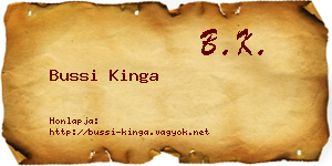 Bussi Kinga névjegykártya